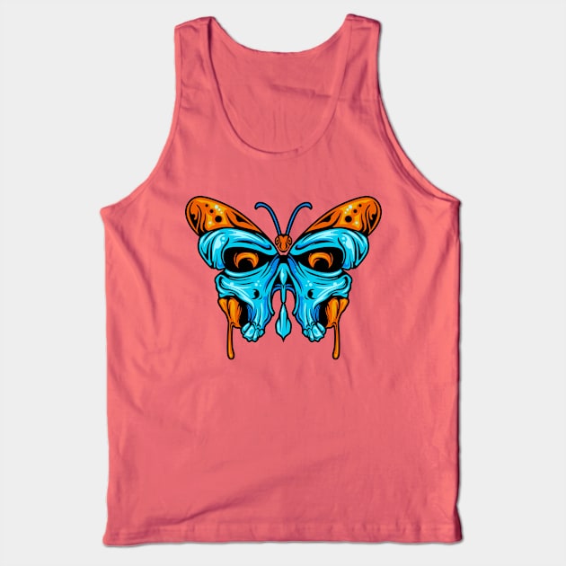 Butterfly Skull Tank Top by Dezigntee